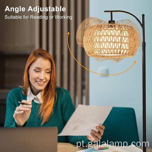 Candeeiro de pé tecido de bambu nórdico moderno